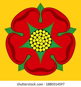 Red Rose Of Lancaster Symbolises The County Of Lancashire