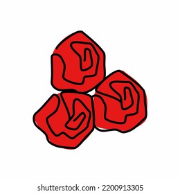 Red Rose Logo Icon Flower. Design Image
