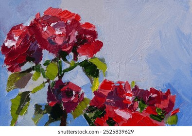 Pintura al óleo rosas