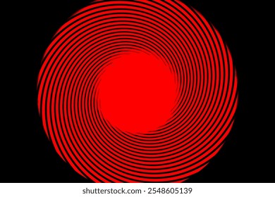 Red round futuristic circles on black as a logo background with minimalistic concept. vector logo design. Concentric circles form a hypnotic spiral for hypnosis, focus and meditation. Circular pattern - Powered by Shutterstock