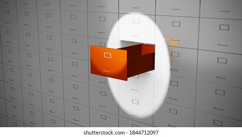 Red Safe Box Illuminated And Open, 3d Illustration