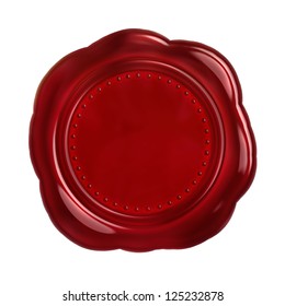 Red seal wax - isolated on white background