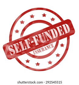 Red Self Funded Insurance Circles Stamp Making A Great Concept.