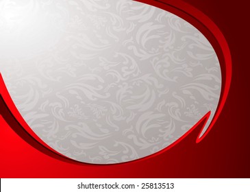 Red and silver abstract background with copyspace