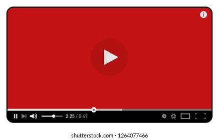 Red Simple Modern Video Player Design Stock Illustration 1264077466 ...