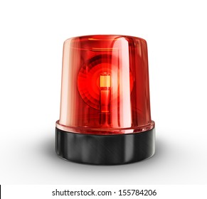 red siren isolated on a white background