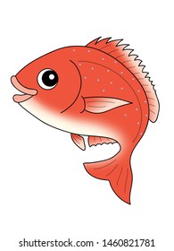 Red snapper character illustration clip art