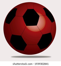 Red Soccer Ball For Soccer Game Recreation