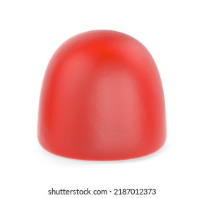 Red soft fruit jelly isolated on white background. 3D illustration