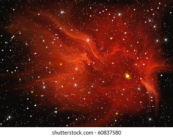 Red Space Nebula