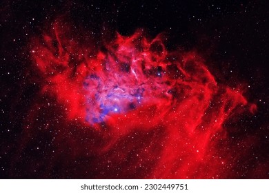 Red space nebula in far space. Elements of this image furnishing NASA. High quality photo