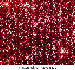 Red Sparkle Glitter Background. Glittering Sequins Wall.