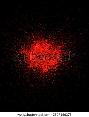 Red Sparkle Spray Burst - Festive Glitter Particles Explosion - Blood Splatter vector Ink Stain, Grunge Paint, red watercolor splash
