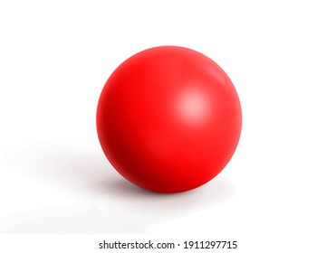 Red sphere with shadow. Ball. 3D render
