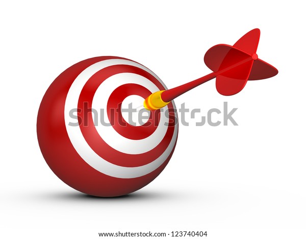 Red Sphere Target White Stripes Plastic Stock Illustration 123740404 ...