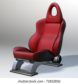 Red Sports Car Seats Isolated On White Background 3d