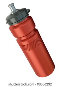 Red Sports Water Bottle. 3D Render.