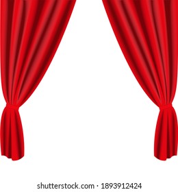 Red Stage Curtain Isolated On White Stock Illustration 1893912424 ...