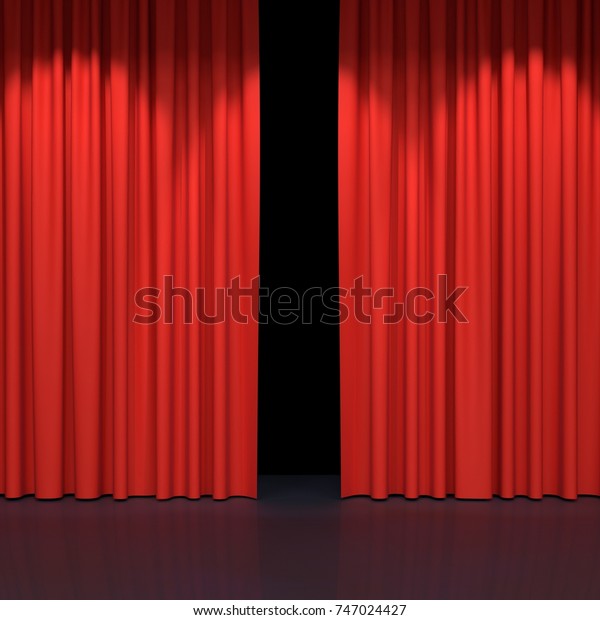 Red Stage Curtains Luxury Red Velvet Stock Illustration 747024427