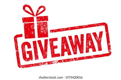 Red Stamp With Gift Icon  - Giveaway