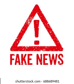 A red stamp on a white background - Fake News