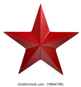 Red Star Isolated On White Background