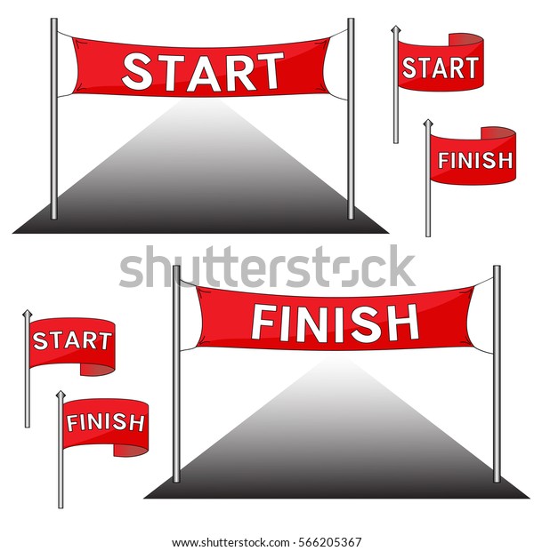 Red Start Finish Gate Flags Stock Illustration 566205367 | Shutterstock