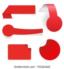 Red Stickers Transparent Shadow Vector 3d Stock Illustration 755261662 ...