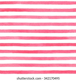 Red Stripes Watercolor Seamless Background