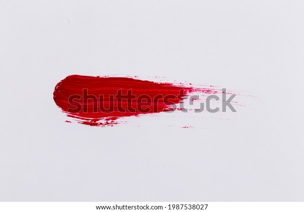 白い紙に塗る筆の赤い線 のイラスト素材
