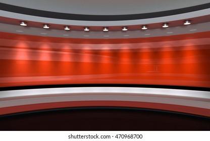Red Studio.  Red backdrop. 3d rendering 