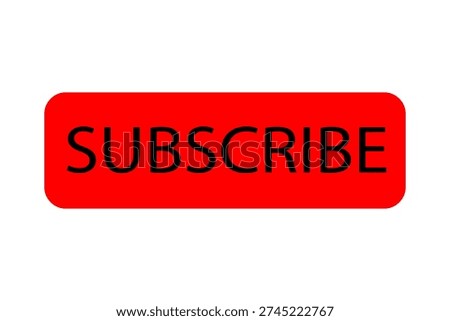Red Subscribe Button Isolated on White Background – Social Media Call to Action