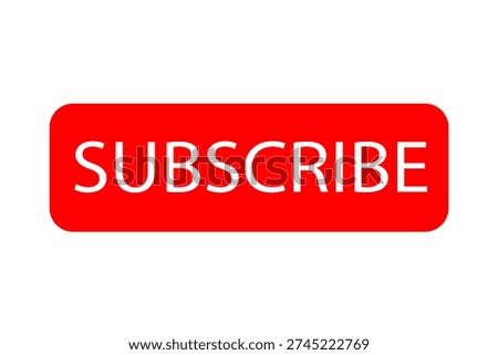 Red Subscribe Button Isolated on White Background – Social Media Call to Action