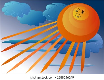 Red Sun Angry Clouds Stock Illustration 1688056249 | Shutterstock