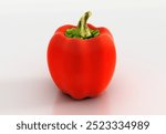 Red sweet bell pepper isolated on a white background, clipping path, cut out.