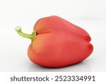 Red sweet bell pepper isolated on a white background, clipping path, cut out.