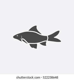 Red Tail Shark fish icon black. Singe aquarium fish icon from the sea,ocean life set.