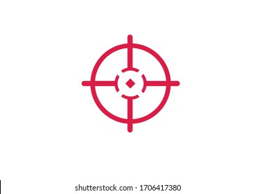 Red Target And Aim In White Background