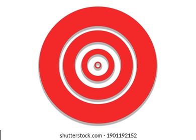 Red Target On Goal On White Background, Business Concept
