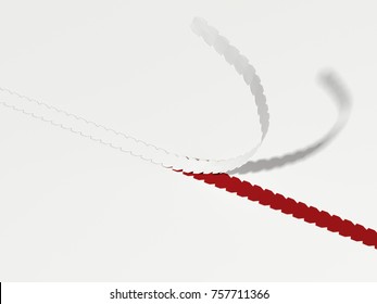 Red Tear Strip Isolated On White Background. 3d Rendering