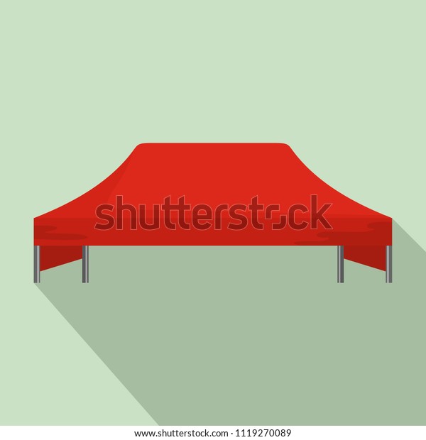 Red tent icon. Flat illustration of red tent icon\
for web design