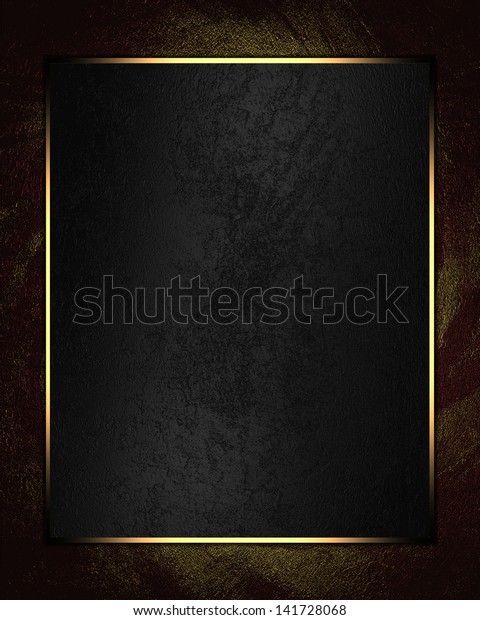 Red Texture Black Nameplate Design Template Stock Illustration