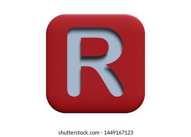 Red Textured Icon Letter R Isolated Stock Illustration 1449167123 ...