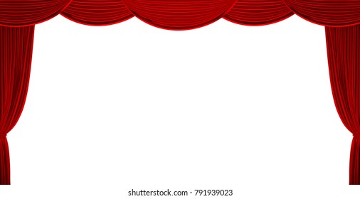 Red Theater Curtains Isolated 3d Render Stock Illustration 791939023 ...