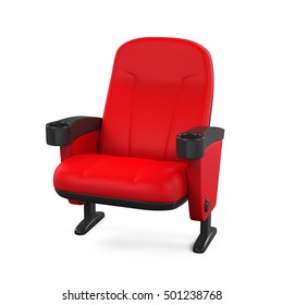 Red Theater Seat. 3D Rendering