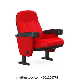 Red Theater Seat. 3D Rendering