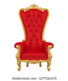Red Throne Chair Isolated. 3D rendering