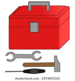 Red Toolbox with a different tools