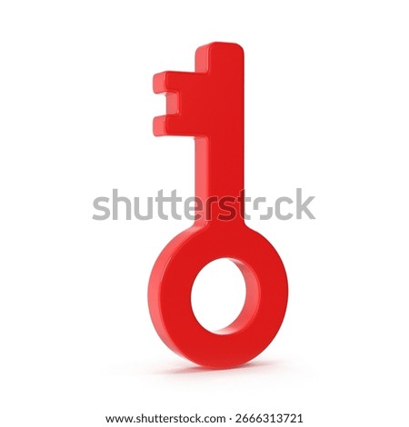 Red toon key 3d render