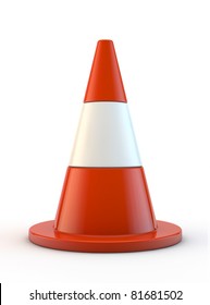 Red Traffic Cone Isolated